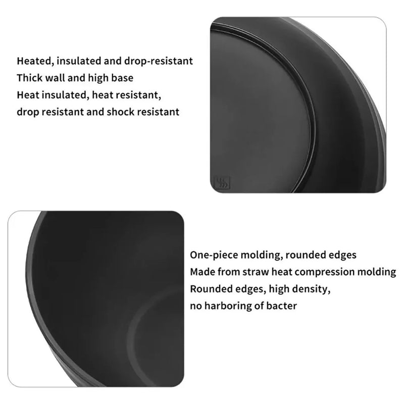 NEW Black Dinnerware Bowl Plates PP Round Dinner Set Tableware 32PCS/SET Home Party UK