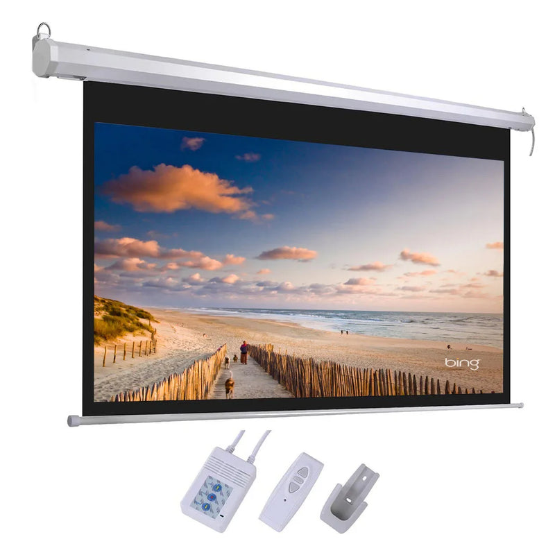 100in 220V Viewing Area Motorized Projector Screen with Remote Control Matte White