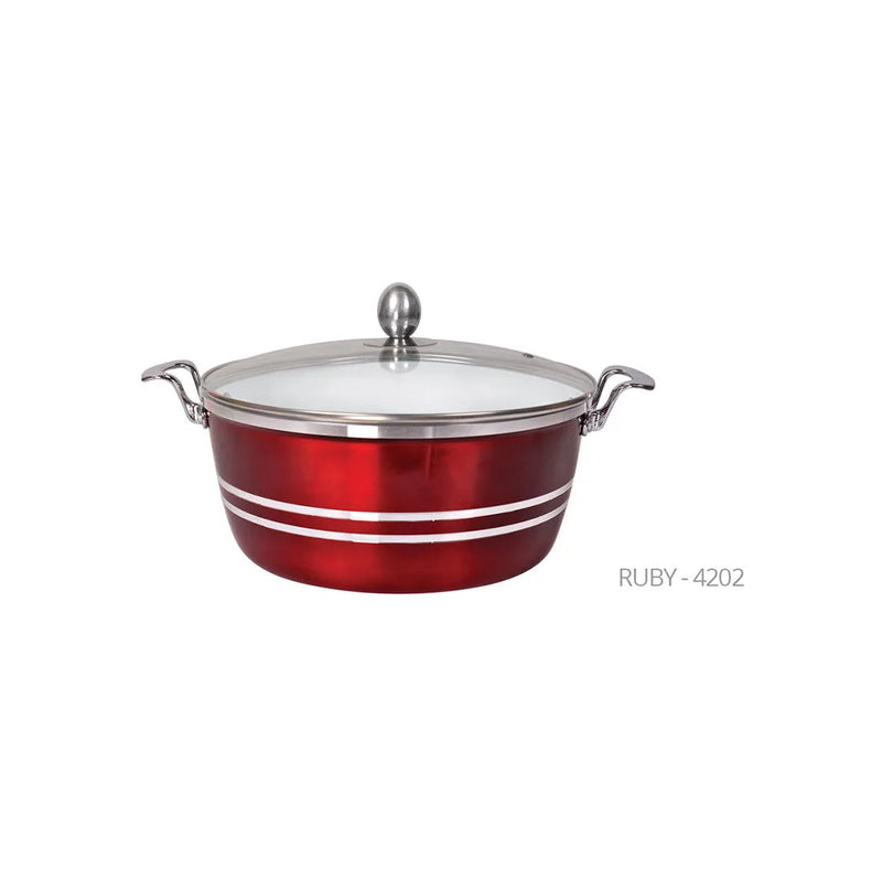Sq Professional Metallic Die Cast Stockpot Set Of 5 Ruby