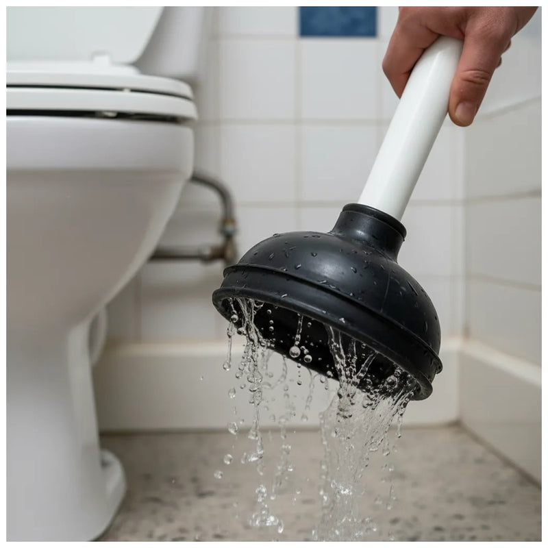 Heavy Duty Bathroom Toilet Plunger Drainer Plastic Stick