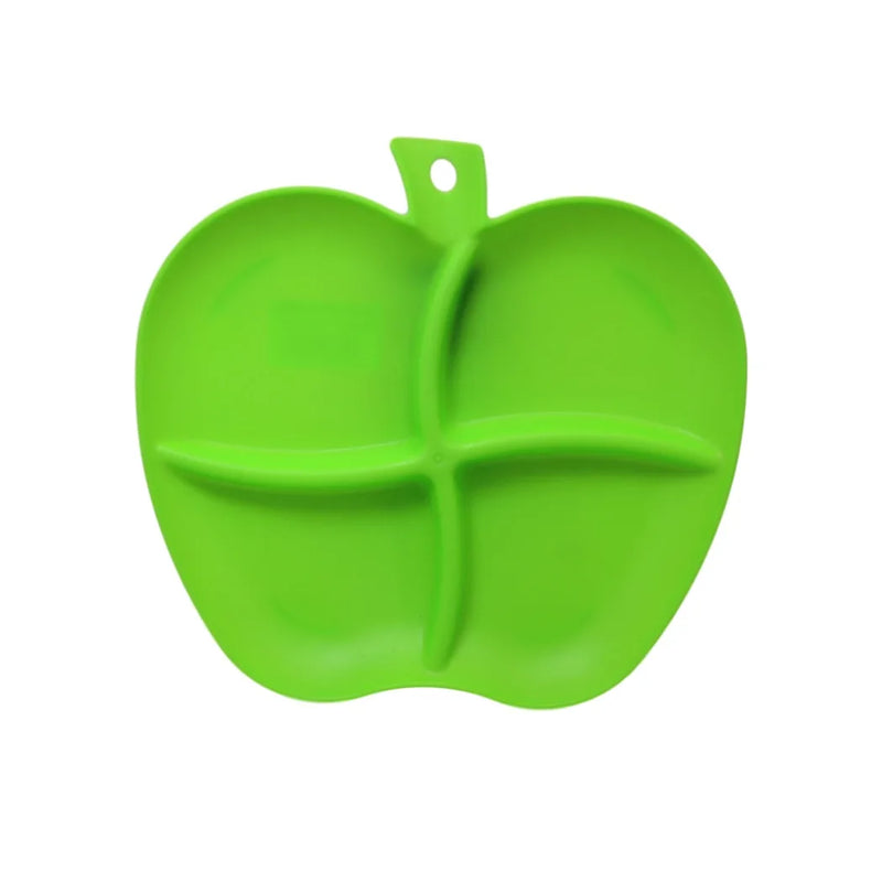 Plastic Sectioned Appetisers Plate Apple Design Assorted Colours