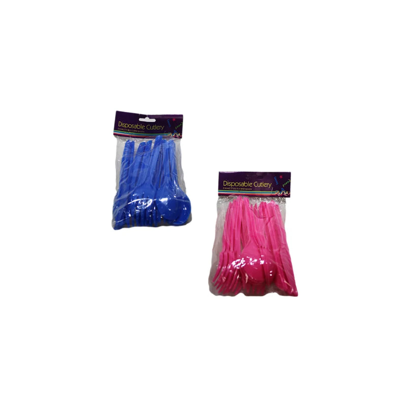 Disposable Plastic Cutlery Set Assorted Colours