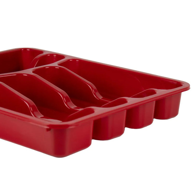 Asude Plastic Cutlery Drawer Organiser 6 Sections Assorted Colours