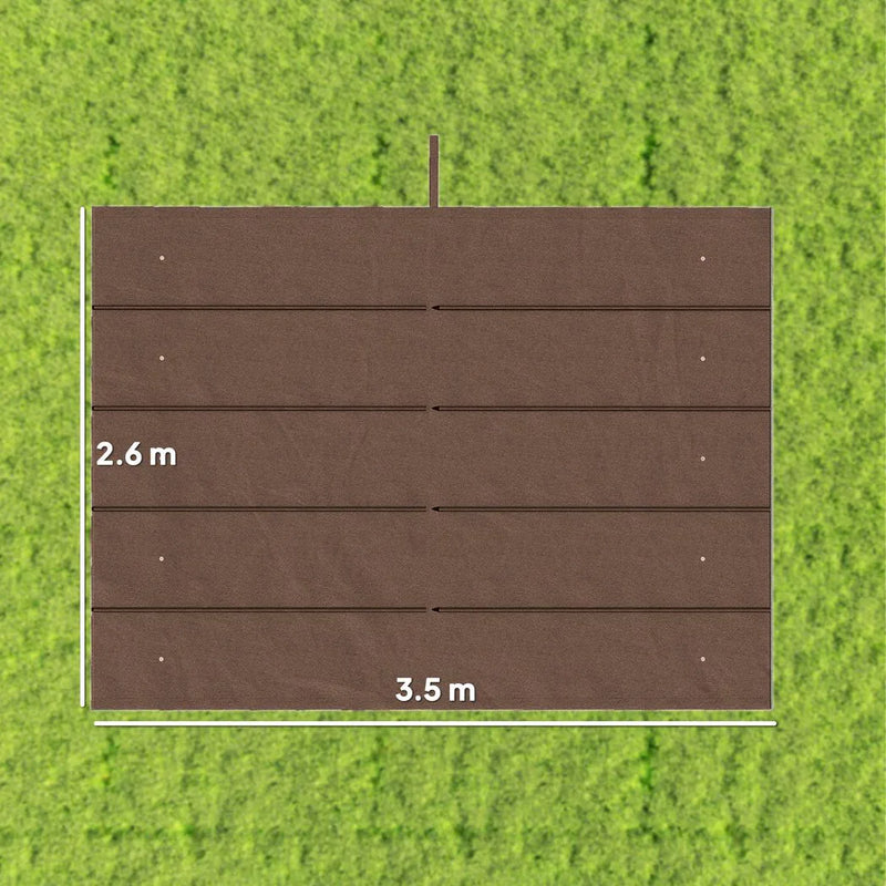 Outsunny Retractable Pergola Cover, 3.5 x 2.6 m Replacement Canopy Fabric for 4 x 3 m Frame, Roof Top Only, Brown