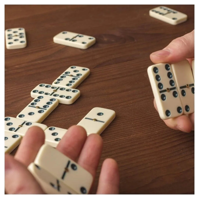 28Pcs Domino Set Professional Educational Double-Six Dominoes Wooden Box