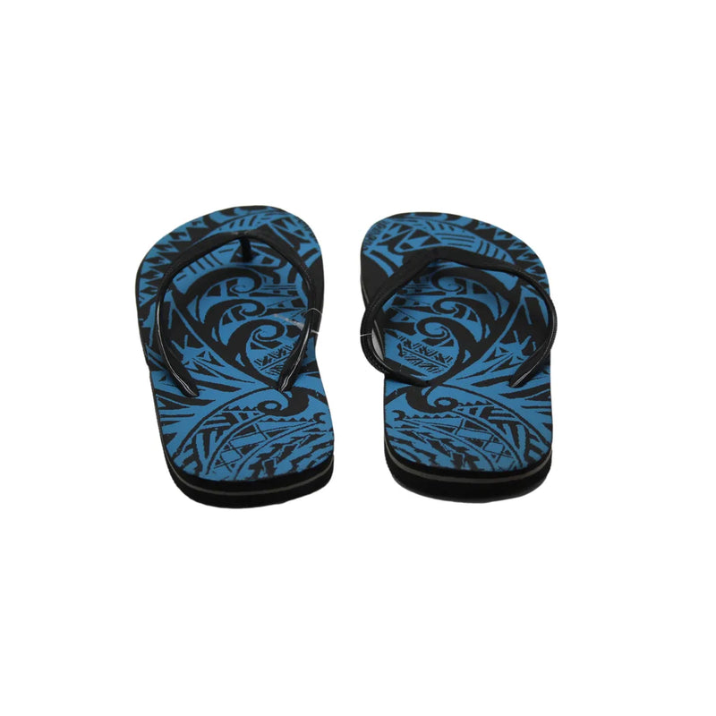 Blue Black Plam Tree Theme Beach Pool Flip Flops