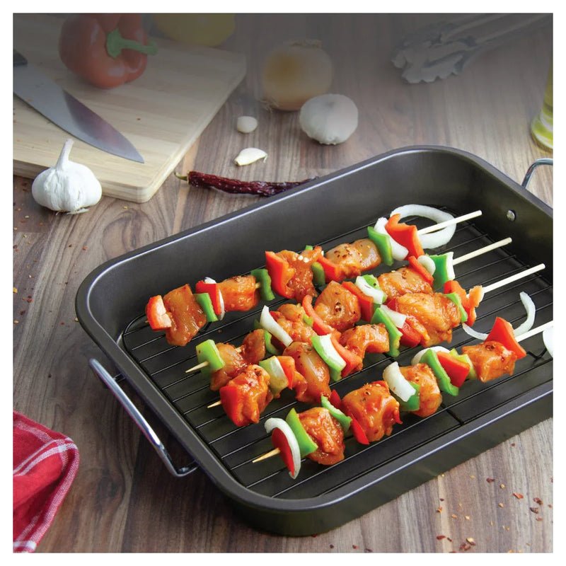 Sq Professional Non Stick Roasting Tray With Rack 3.5L