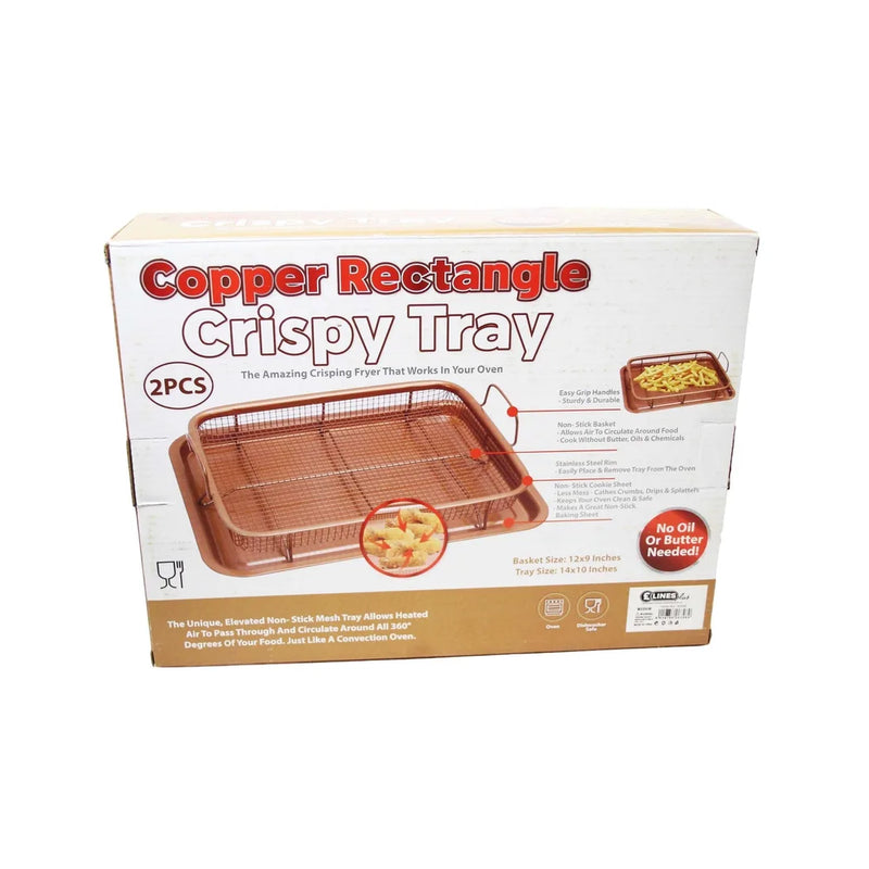 Rectangle Copper Crispy Oven Tray Set Of 2