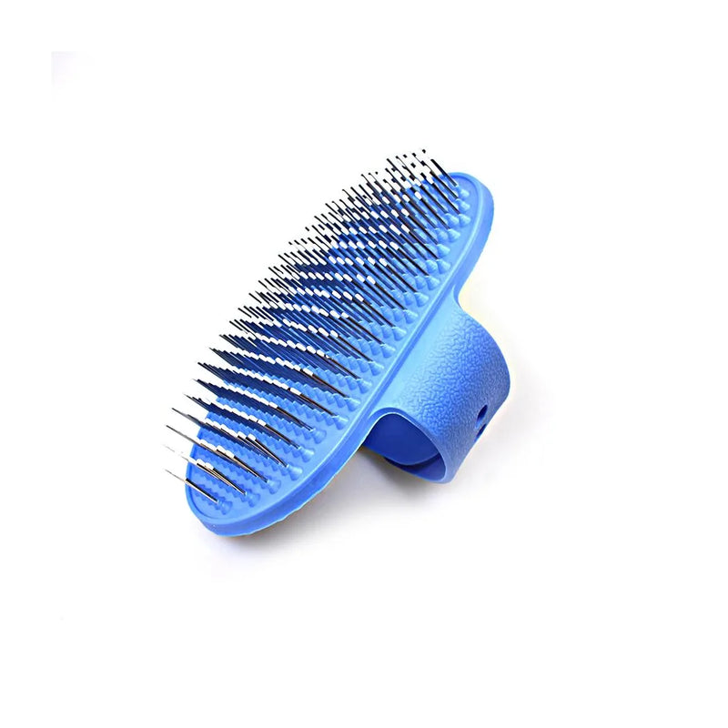 Silicone Dog Brush Metal Bristles With Hand Wrap Assorted Colours 4985
