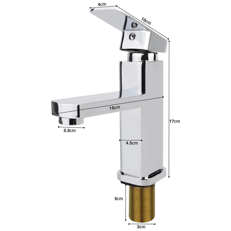 Waterfall Bathroom Sink Tap Cloakroom Basin Mixer Chrome Mono Faucet + Waste Set
