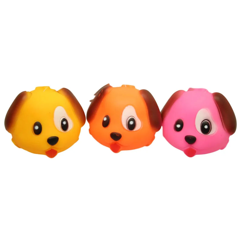 Pet Dog Toy Squeaky Dog Head Ball Assorted Colours