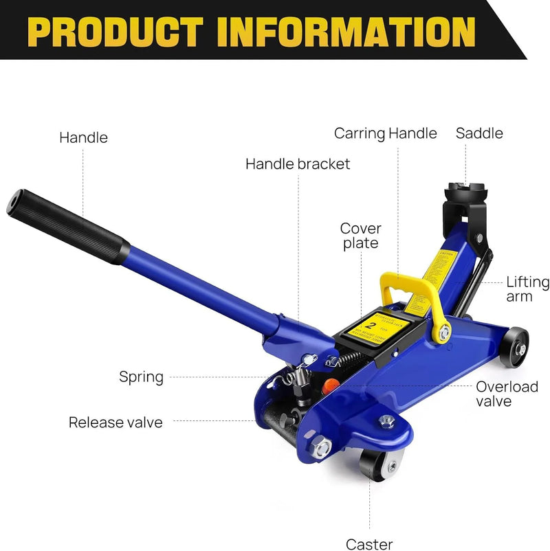 Trolley Jack 2 Ton Tonne Low Profile Hydraulic Floor Lifting Car Van Garage New
