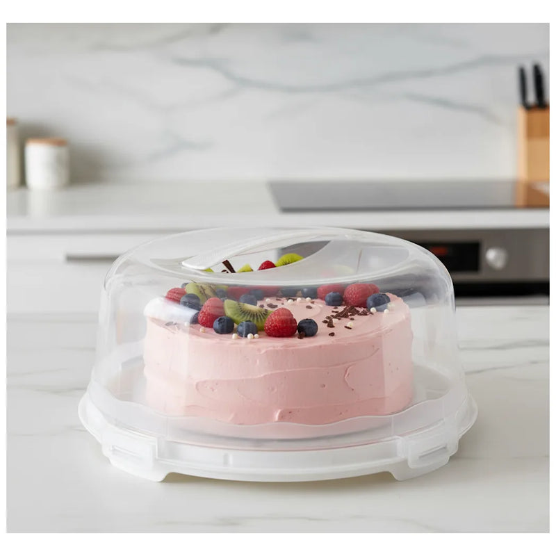 Plastic Cake Pastry Carry Storage Bo x With Cover Assorted Colours