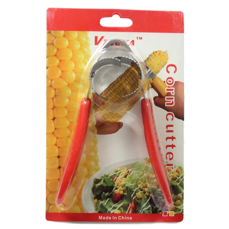 One Step Corn Peeler Thresher Tool Kitchen Cob Kerneler Cutter Stripper Red