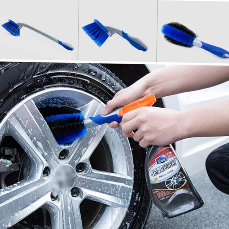 3X Bristle Cleaner Car Alloy Wheel Cleaning Brushes Tool Tire Washing Clean Soft