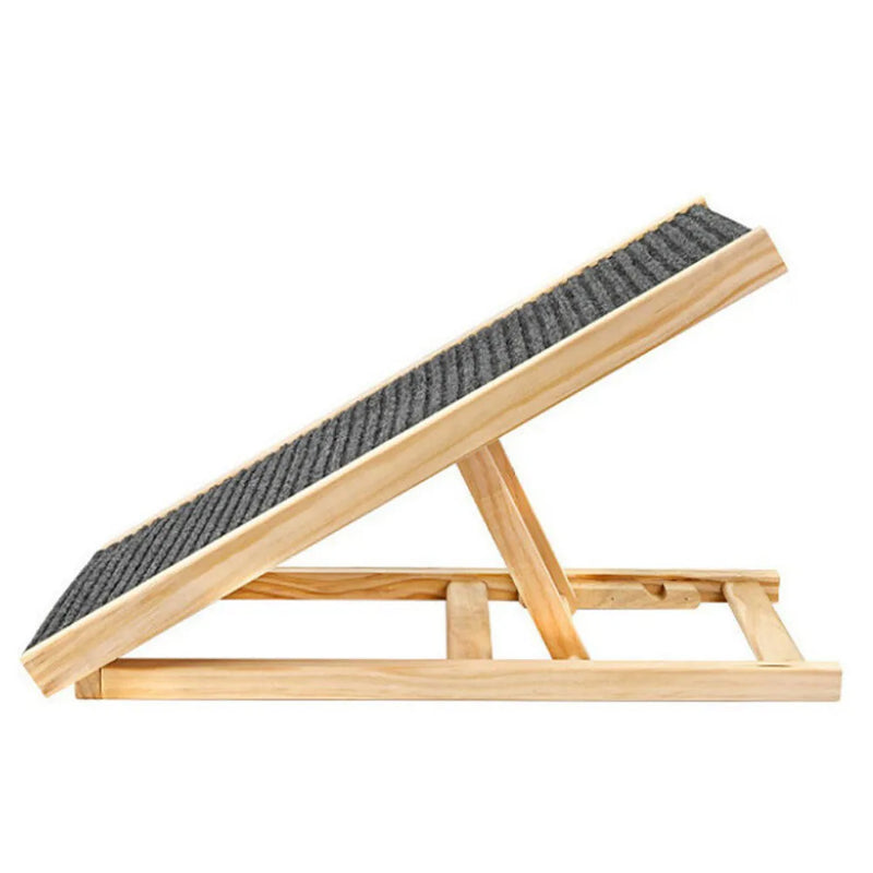 Foldable Dog Stairs Non-Slip Pet Ramp Adjustable Heights Ladder for Car Sofa Bed
