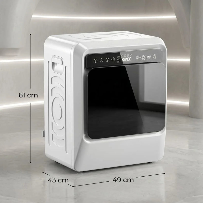 HOMCOM 5kg Vented Tumble Dryer, 1000W Compact Tumble Dryer with Smart Drying, Freestanding Stackable Clothes Drying Machine