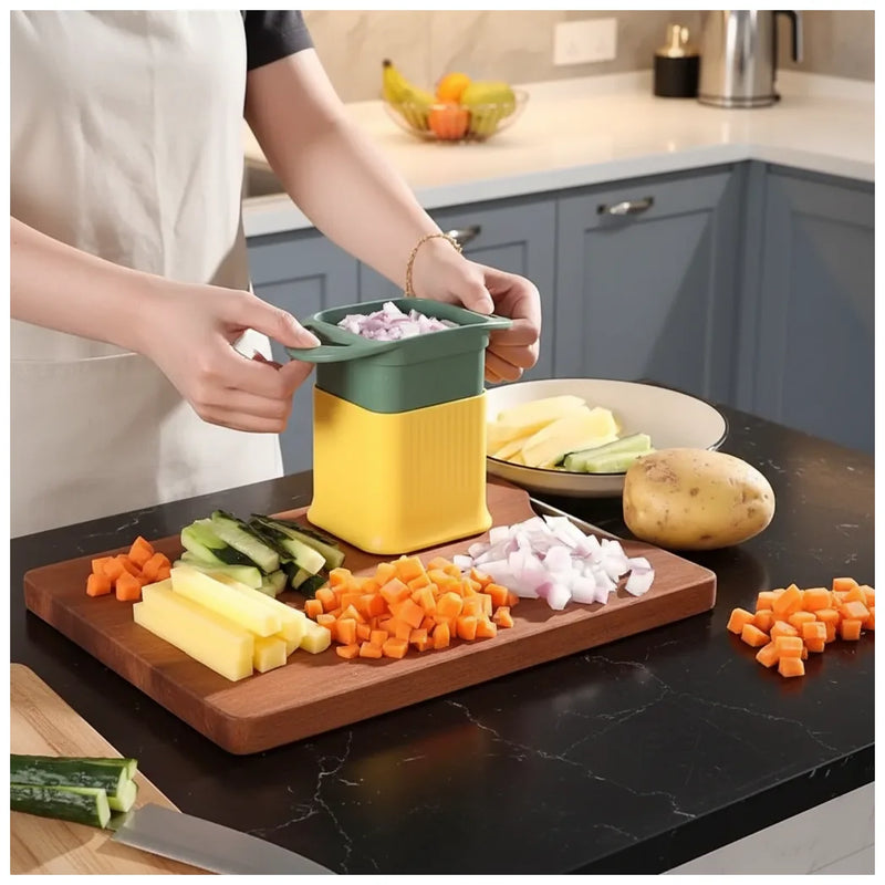 One Step Plastic Potato Chipper Fries Vegetable Cutter Assorted Colours