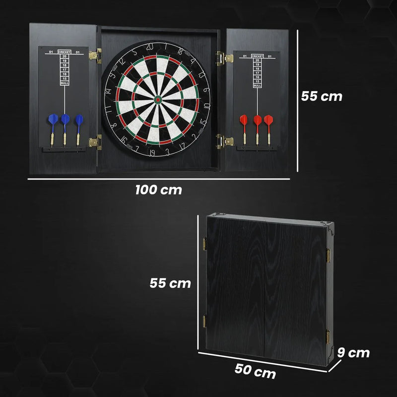 SPORTNOW Bristle Dartboard with Cabinet, 6 Steel Tip Darts, Cabinet