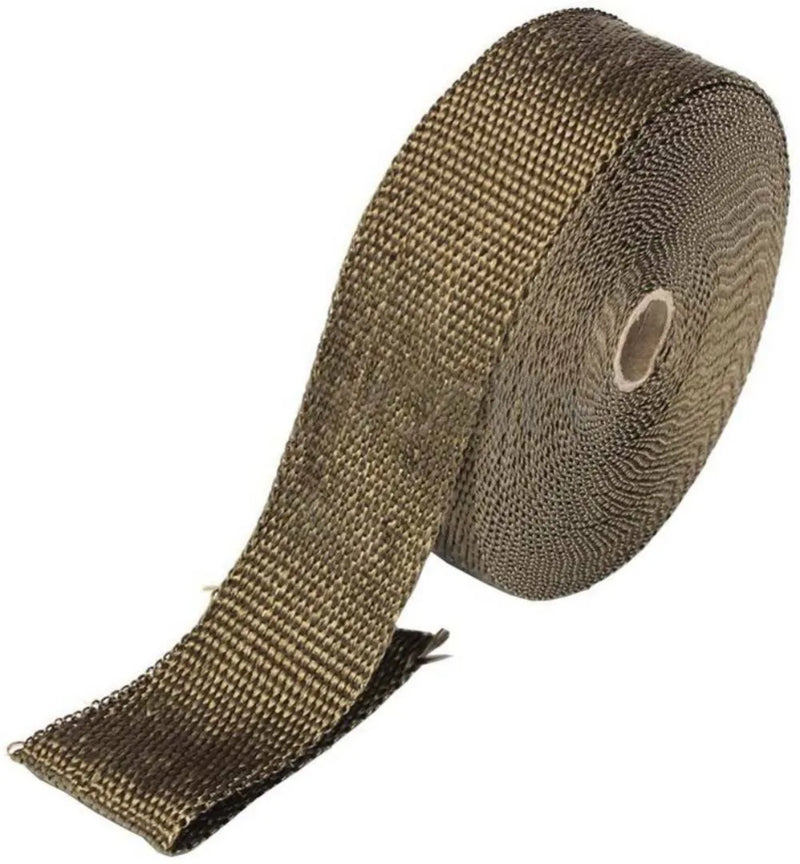 20M Titanium Gold Heat Wrap Tape Exhaust Insulating Downpipe Manifold +20 Ties