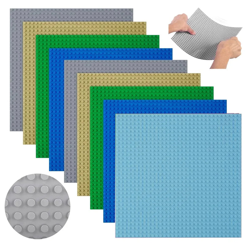 9pcs Lego baseboard, educational accessories, toy baseboard, Lego wall base-Multicolor