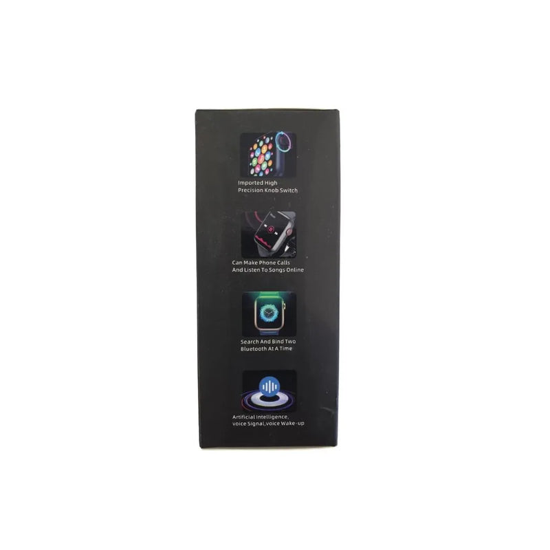 M18 Smart Watch Magic Button with Adjustable Knob & Black Rubber Strap