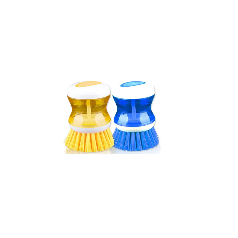 Plastic Kitchen Soap Dispensing Dish Brush Assorted Colours