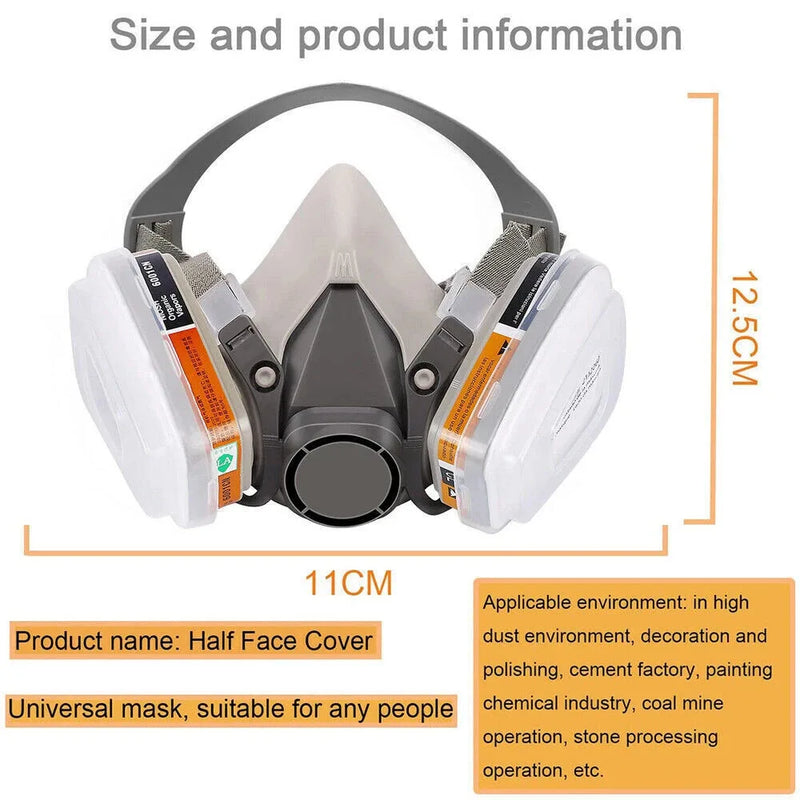 17PCS 6200 Respirator Mask Anti-Dust Gas Mask for Spray Painting Sanding Dust