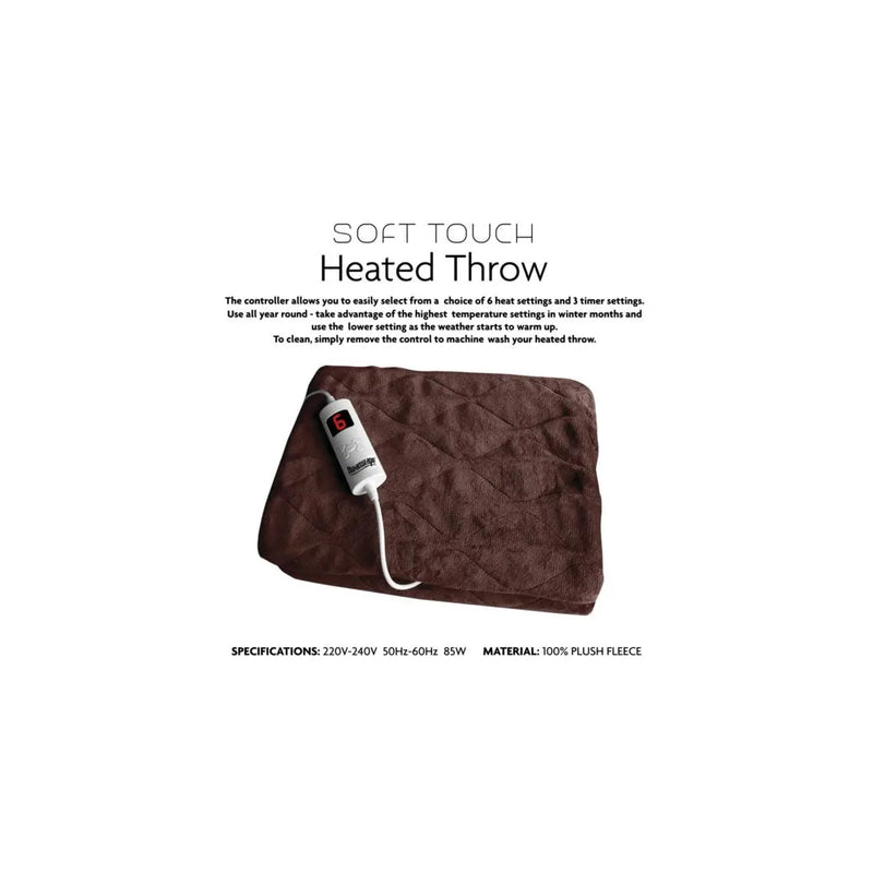 Lu x ury Soft Touch Electric Heated Throw Blanket