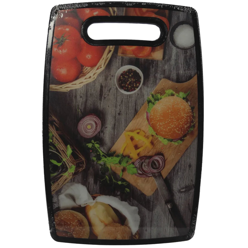 Plastic Kitchen Chopping Board With Printed Design Assorted Designs