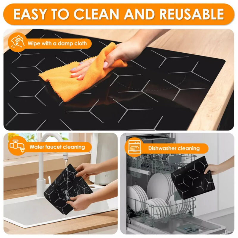 Large Induction Hob Protector Mat 52*60cm Silicone Heat Resistant-Mats Washable