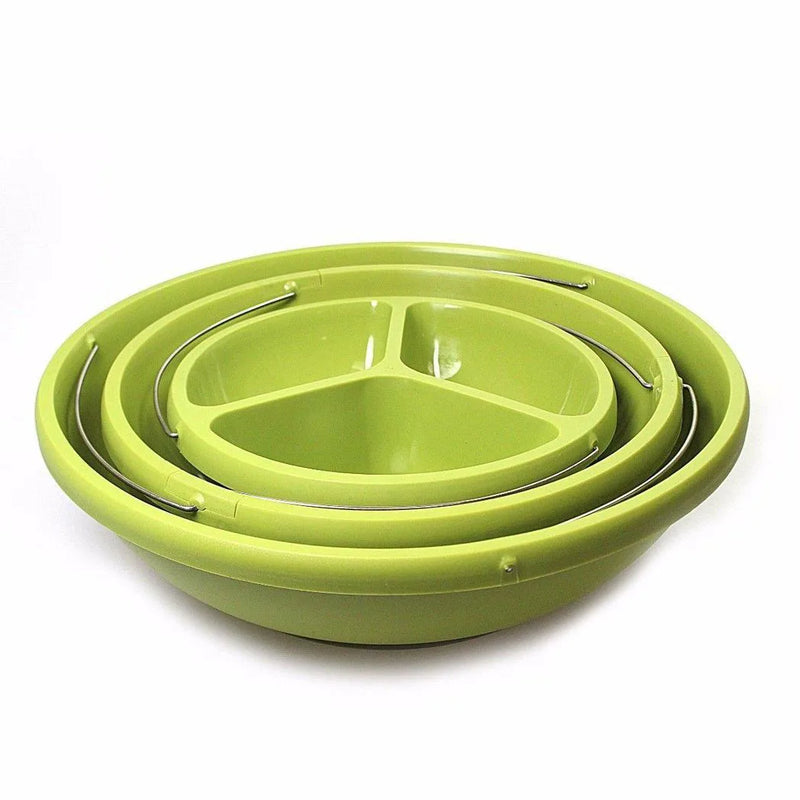 Plastic Twist Fold Party Food Serving Bowl 3 Tiers Assorted Colours