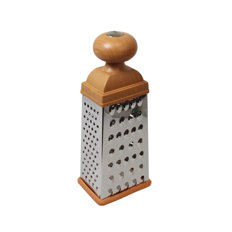 Kitchen Multipurpose Use 4 Sided Grater Ideal Food Prep Wooden Handle Grater