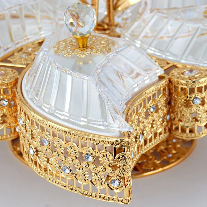 Durane Metal Plastic Ornate Party Serving Tray Gold E0483 – C Clamshell