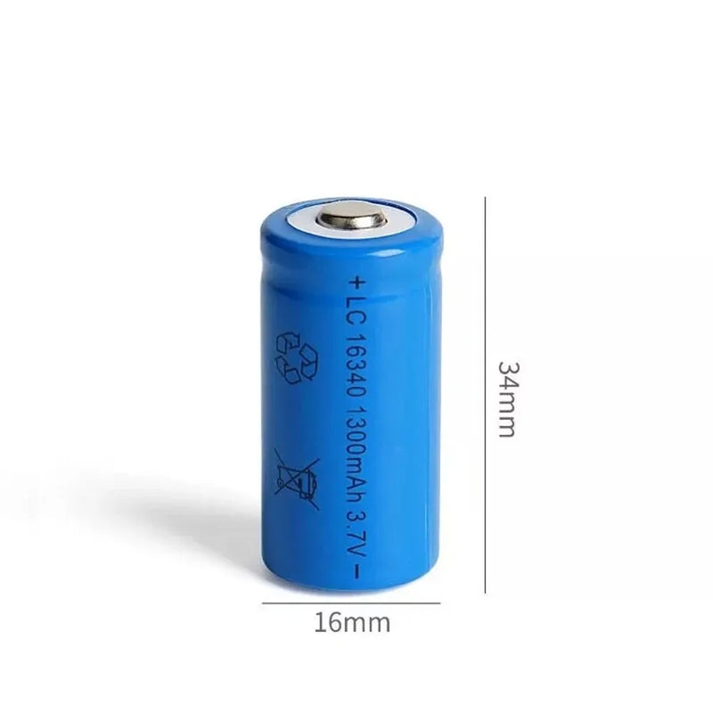 4 x 16340 Batteries 3.7V Li-ion Rechargeable Battery+1 x USB Charger  (US Logistics For USPS/DHL/Fedex/UPS. No designated logistics accepted，TK/TMEU only For self-pickup）