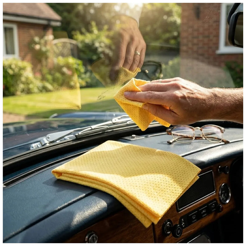 Yellow Microfibre Windshield And Glasses Cleaning Cloth