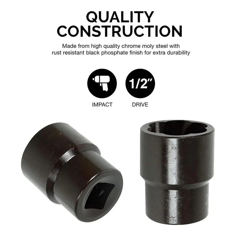 Heavy Duty 40 Piece Car Truck Deep Impact Socket Set 1/2" Drive 8- 32mm Metric