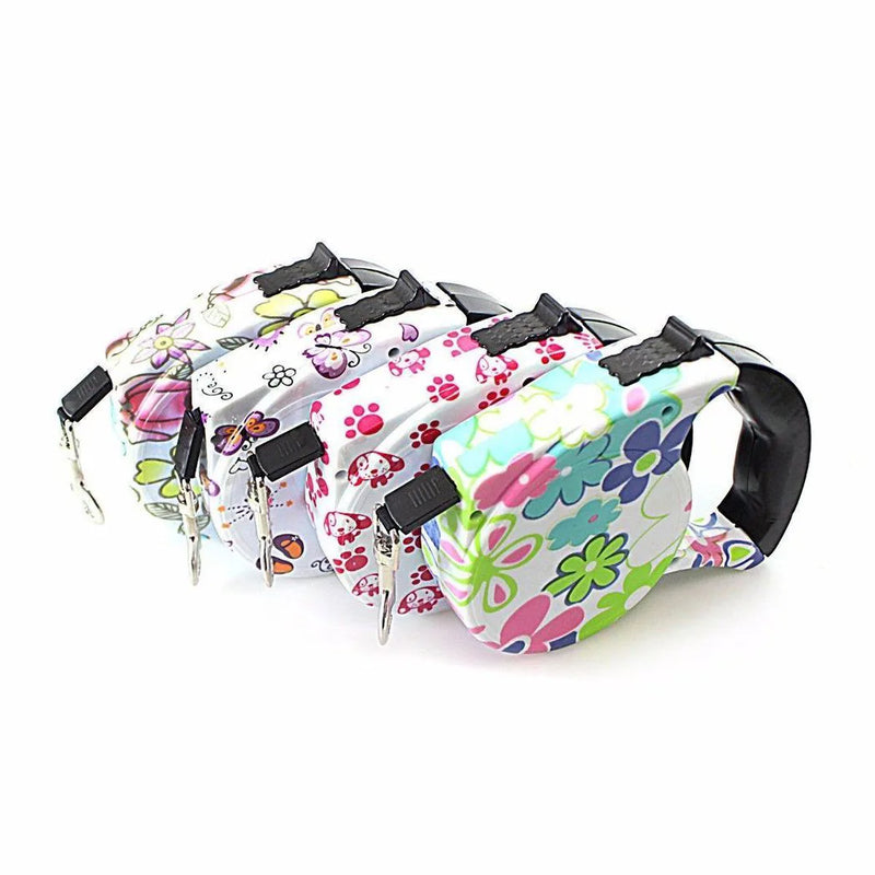 Retractable Dog Lead With Comfortable Grip Assorted Designs
