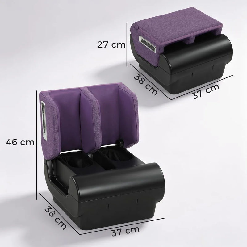 HOMCOM 2 in 1 Foot and Calf Massager with Heat, Air Compression, Timer, 3 Modes & Intensities, Purple and Black