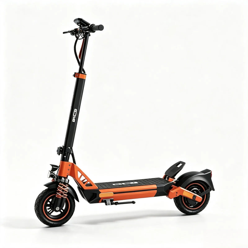 RCB D5 Foldable Electric Scooter, 27Ah,500W Commuter E-Scooter, 25KM/H Speed Limit, Front & Rear Suspension, 10 Inch Tyres