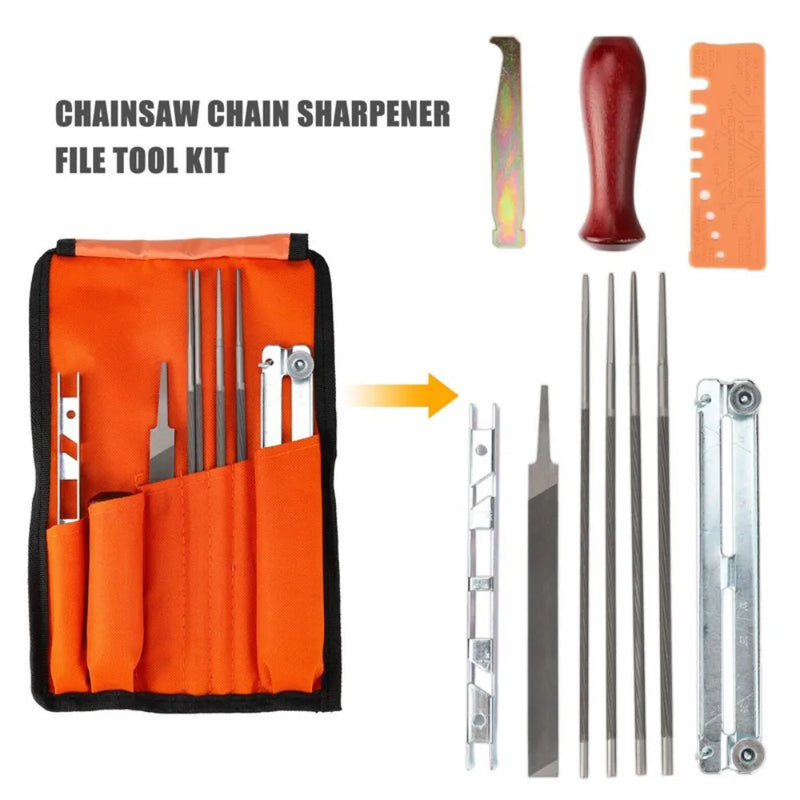 11PCS Chainsaw Sharpening File For Stihl Filing Chain Sharpen Saw Files Tool Kit