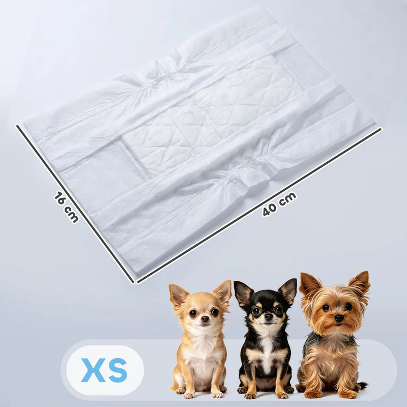 PawHut Dog Diapers Super Absorbent Leak-Proof Dog Nappies for Male Dogs Size XS 20-28 cm Waist