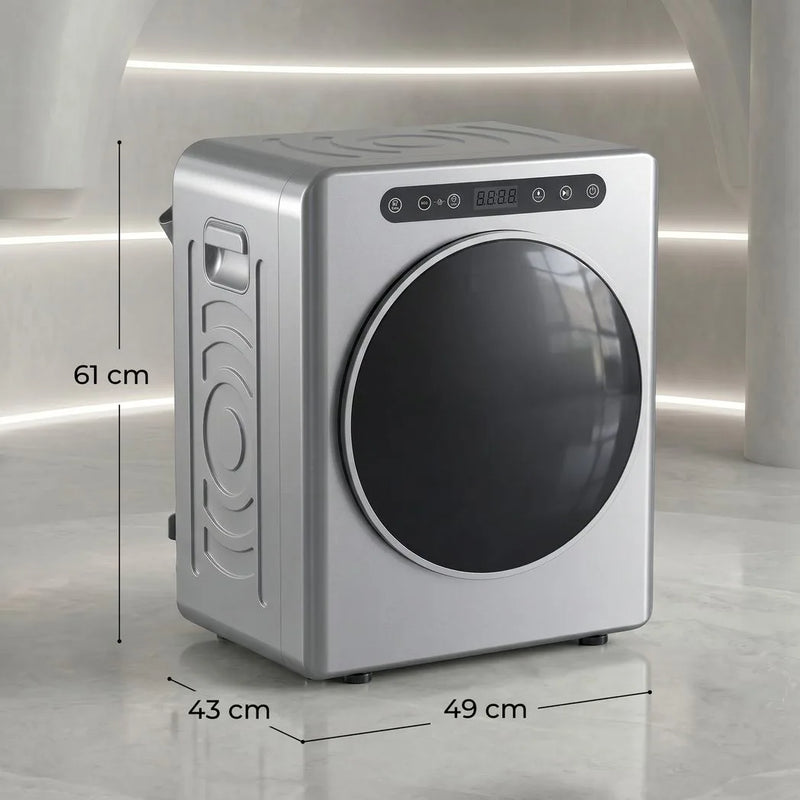 HOMCOM 5 kg Compact 40-60°C  Tumble Dryer - Silver Tone