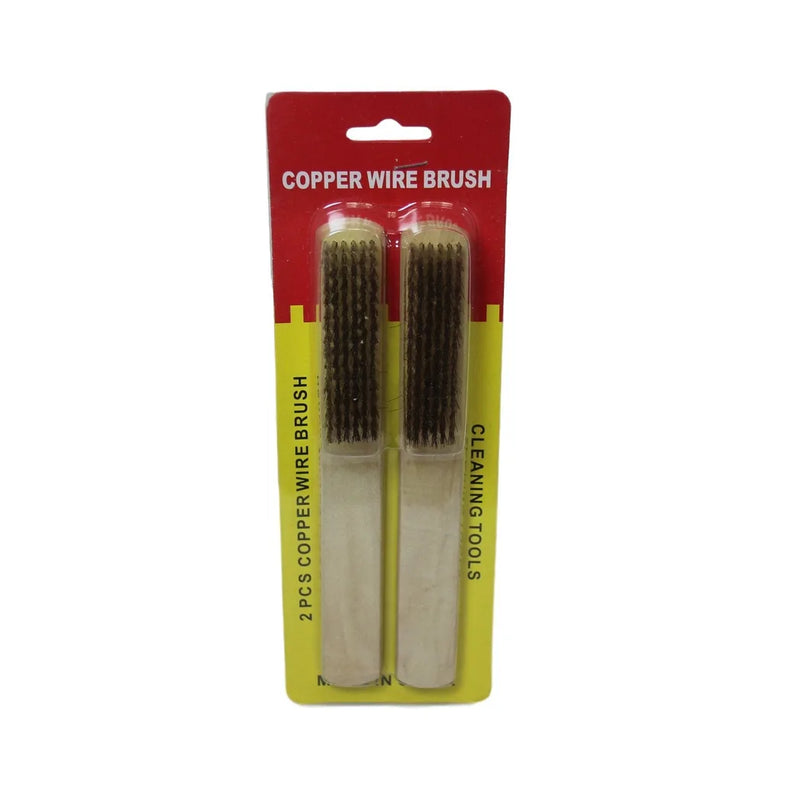 Wooden Handle Copper Wire Cleaning Brush Pack Of 2