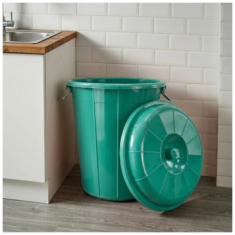 100L Plastic Eco Storage Drum Bin Bucket With Dual Side Handles, Assorted Colours