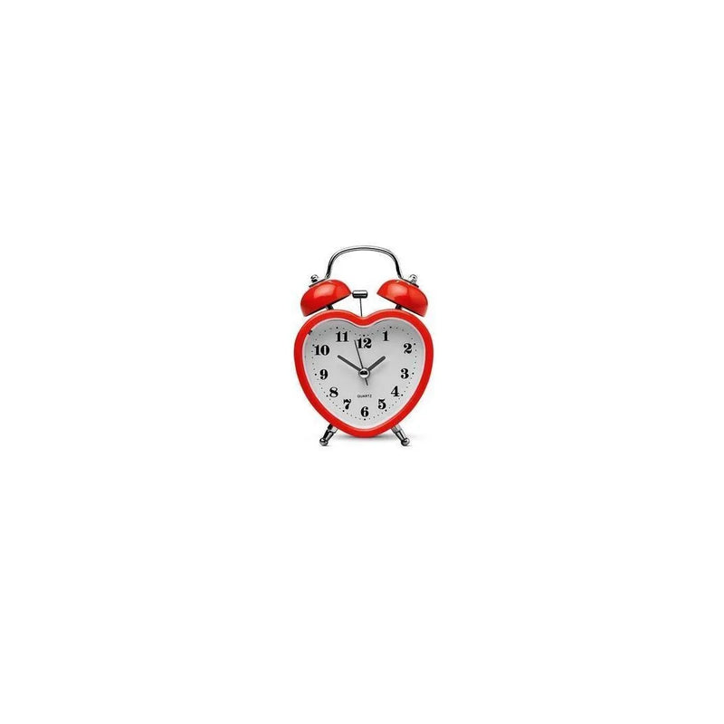 Heart Bedroom Alarm Clock With Bell Retro Design Assorted Colours