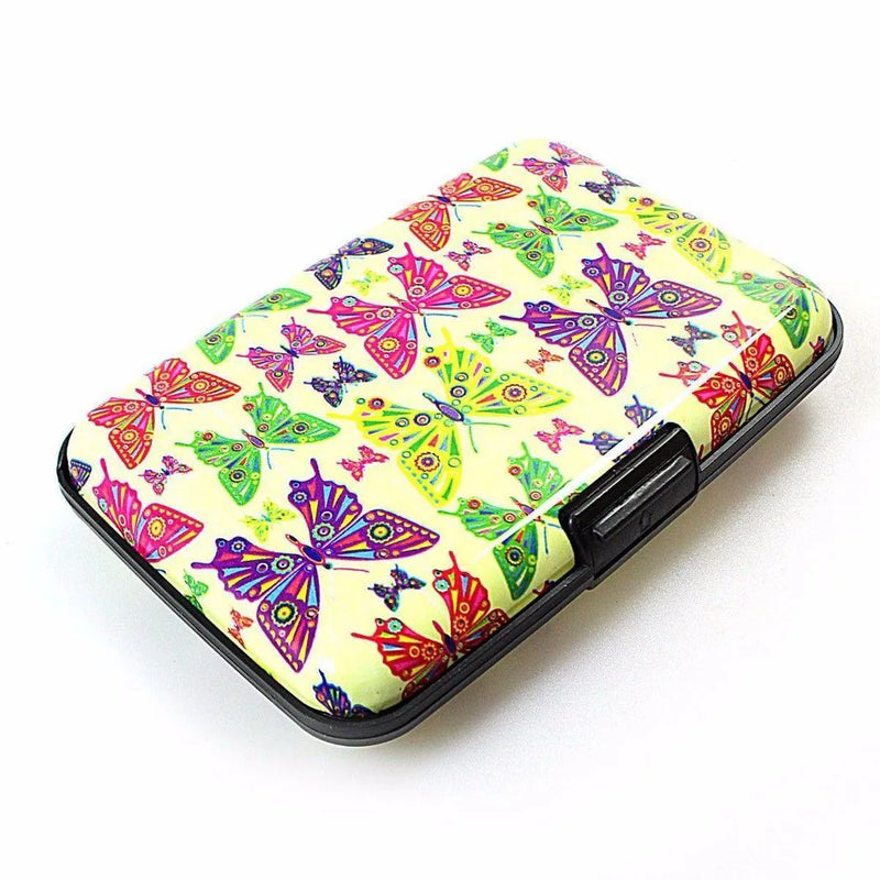 Aluminium Plastic Card Holder Wallet With Printed Design Assorted Designs
