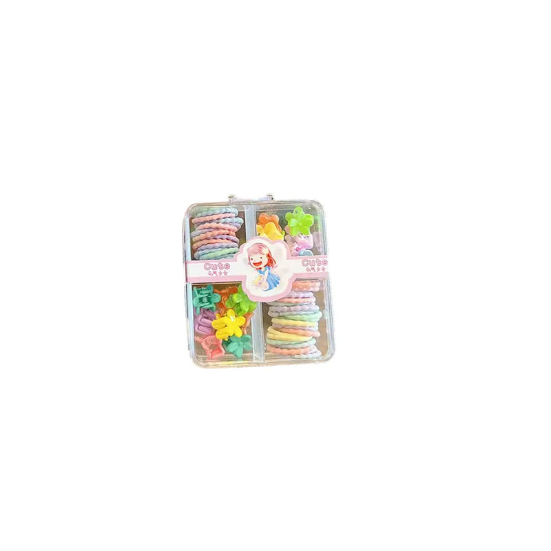 Mini Bo x Of 3 Assorted Flower Rabbit Hair Accessories Clips And Elastic Bands 1.5 – Assorted Colours