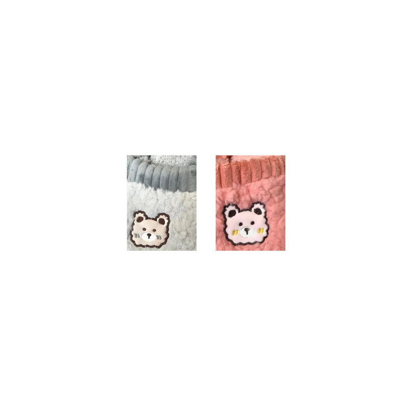 Indoor Fuzzy House Slippers With Bear Design Assorted Sizes And Colours