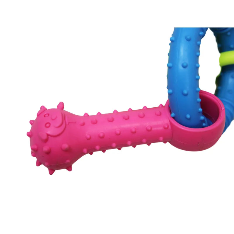 Pet Dog Chewing Toy Dummy Ring With Bone Assorted Colours